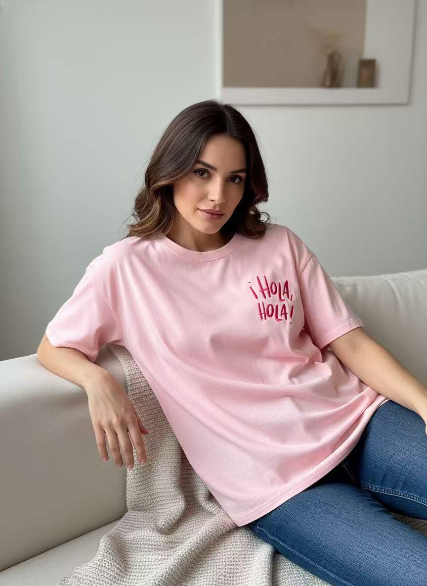 HOLA t-shirt pink - 2
