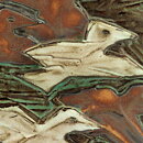 Birger Åström (1960s) Green Wall Plaque with Brown/White Birds Relief 23 cm