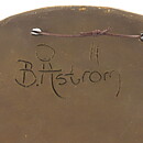 Birger Åström (1960s) Green Wall Plaque with Brown/White Birds Relief 23 cm