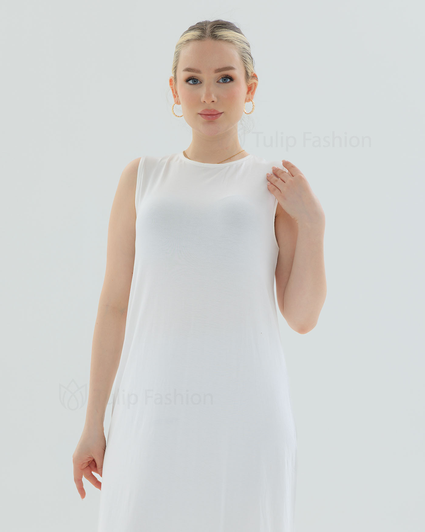 Jersey Dress Basic - White - 6