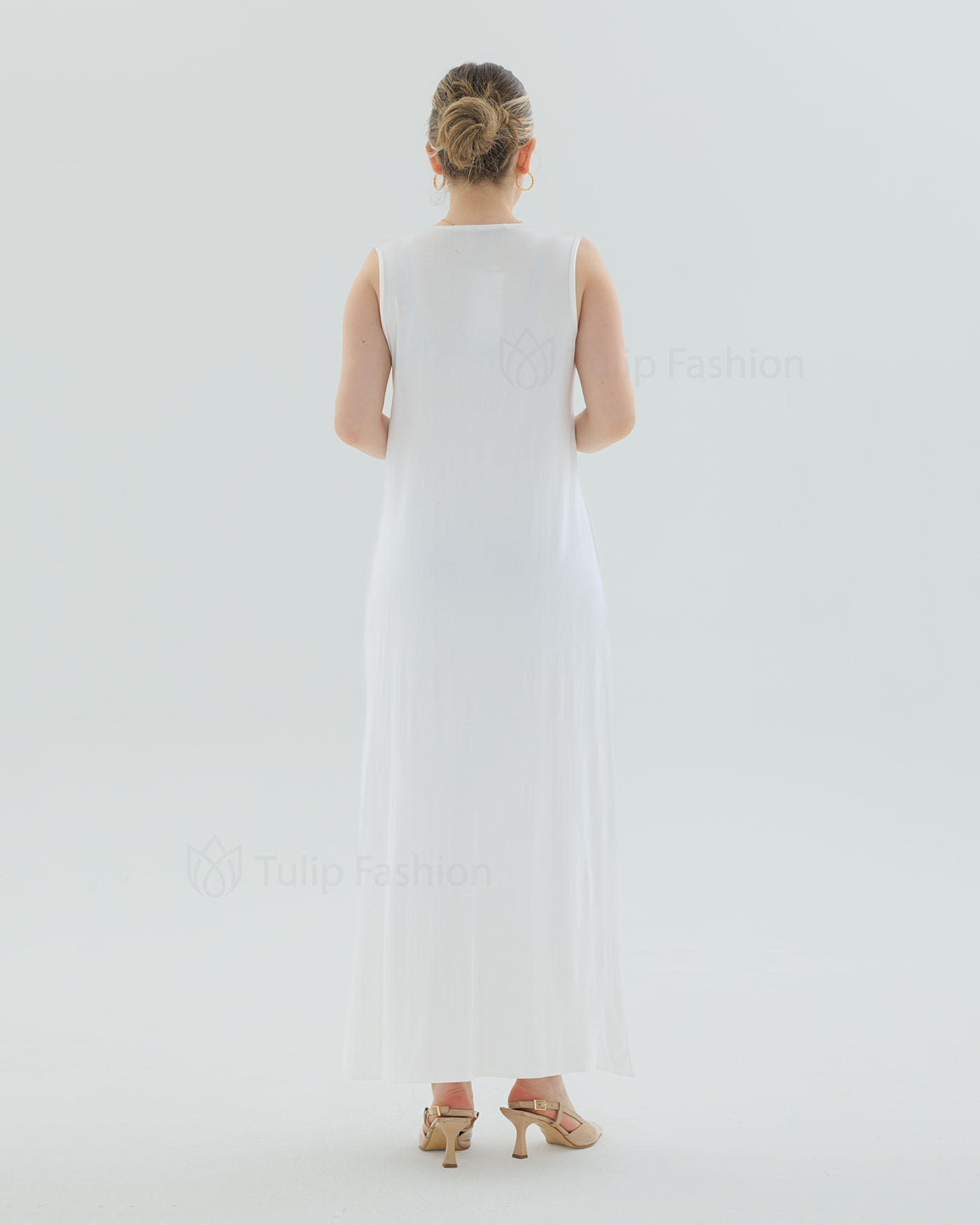 Jersey Dress Basic - White - 7