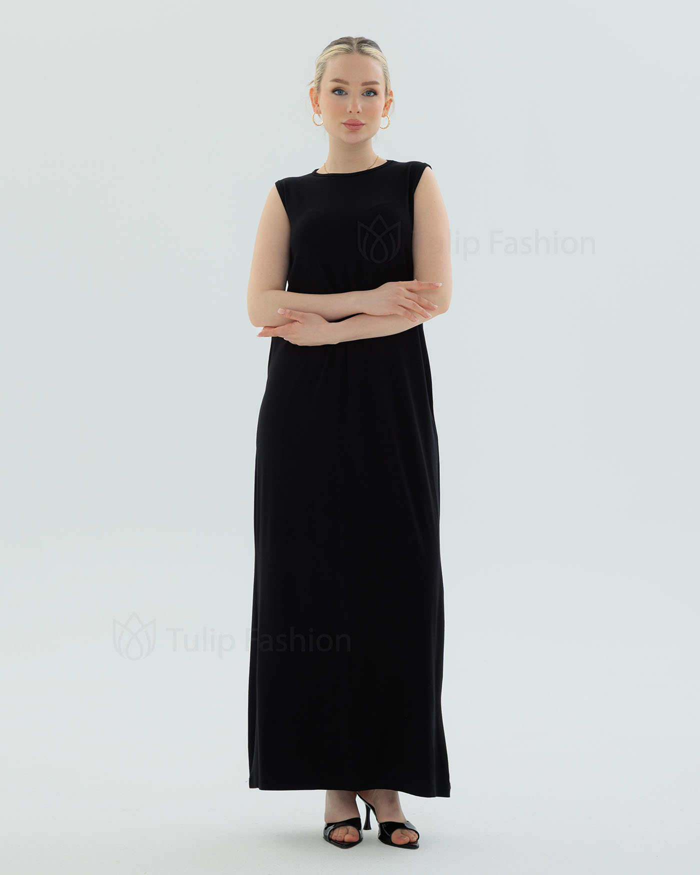 Jerseyklänning Basic - Svart - 8
