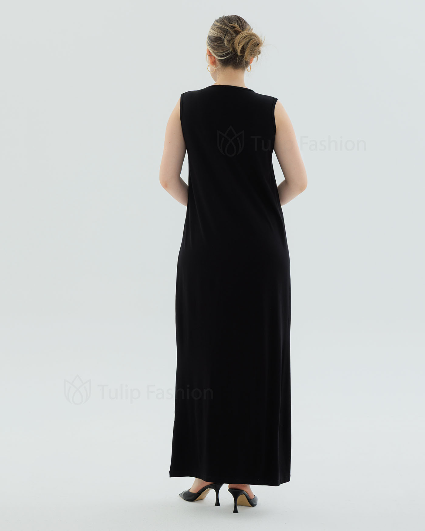 Jerseyklänning Basic - Svart - 3