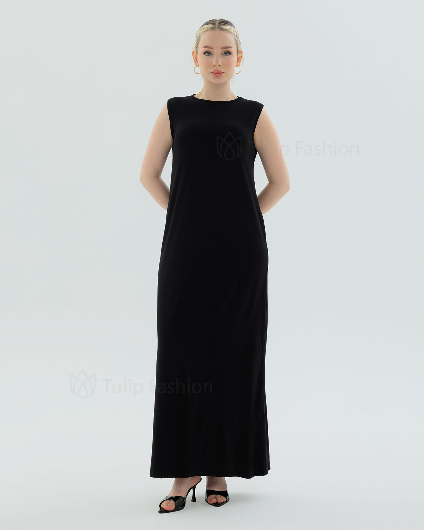 Jerseyklänning Basic - Svart - 7