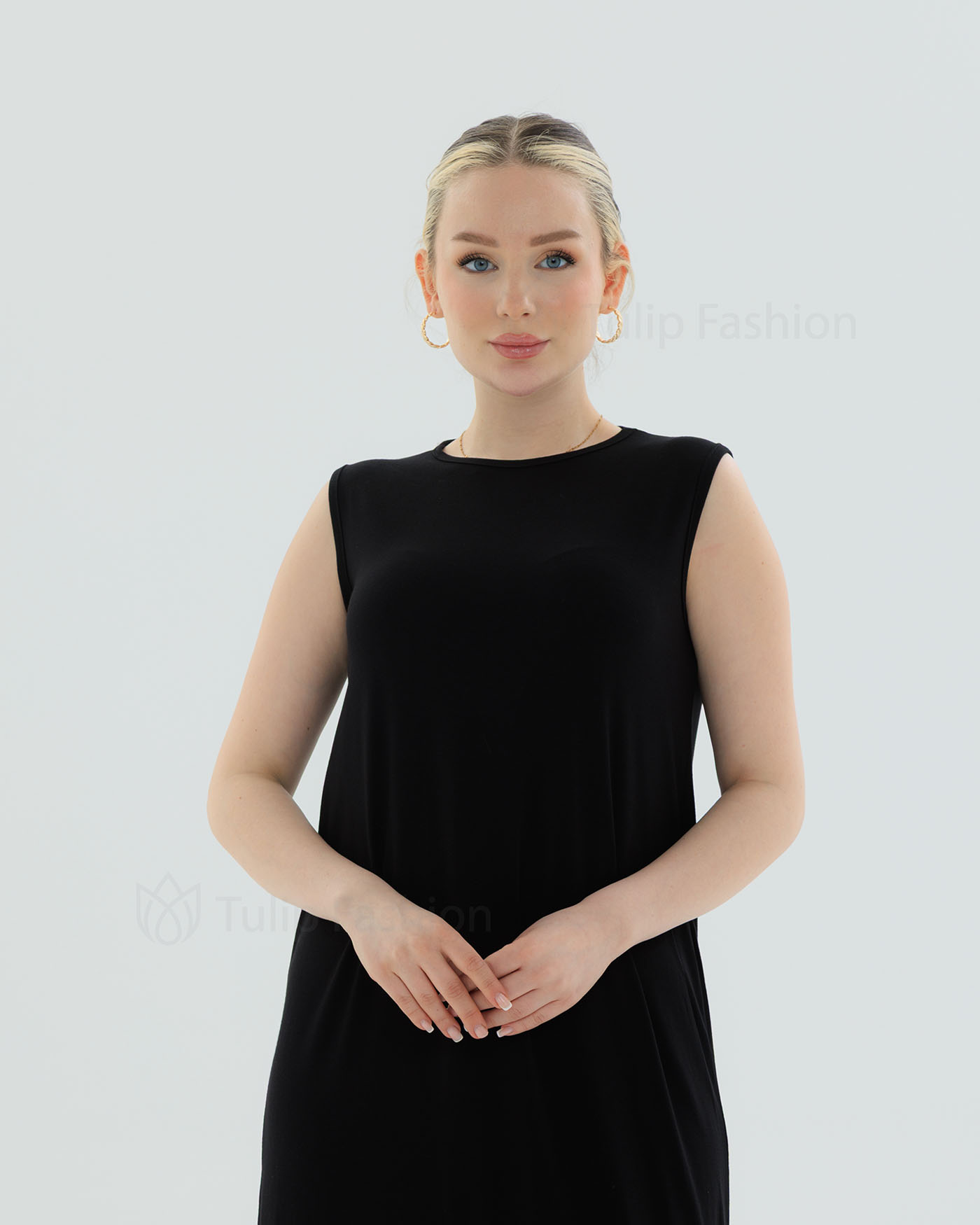 Jerseyklänning Basic - Svart - 5