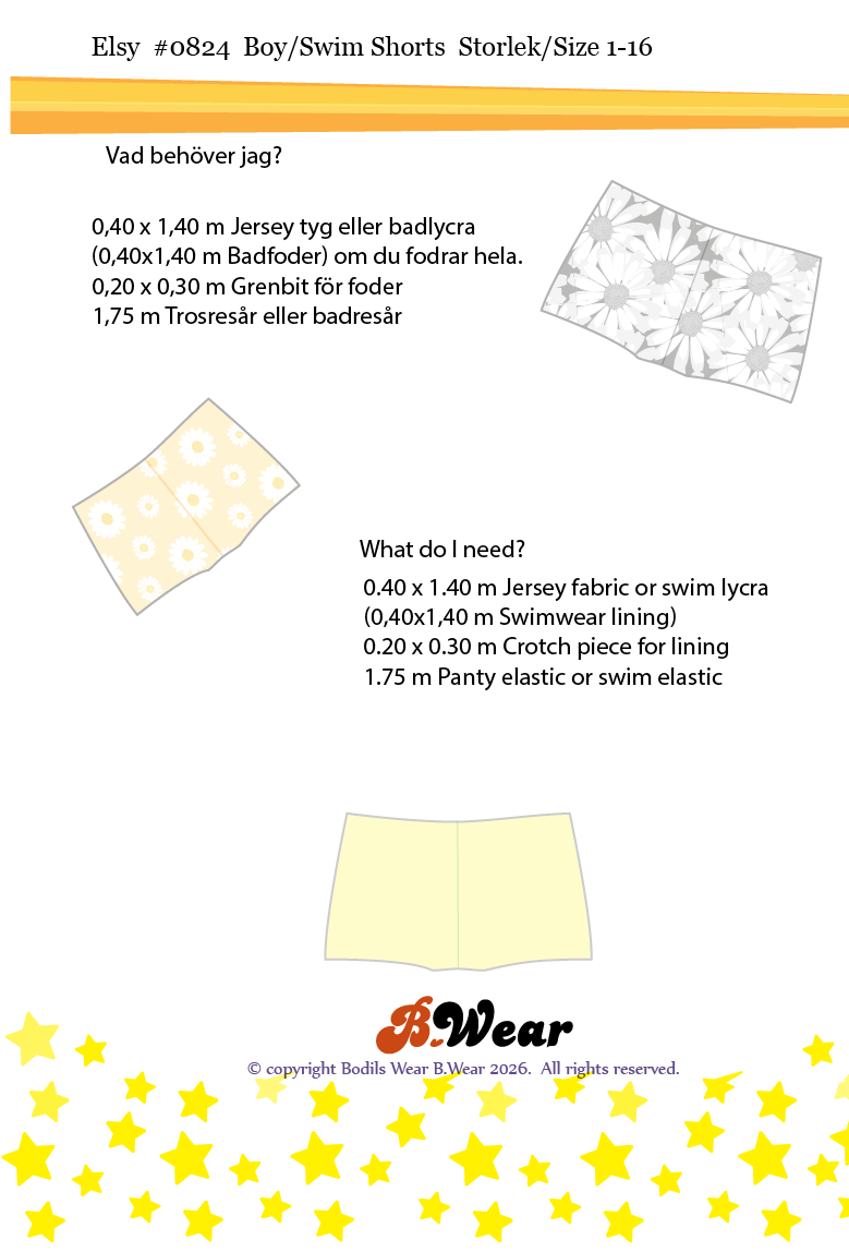 Elsy - Boy/Swim Shorts - PDF - 2