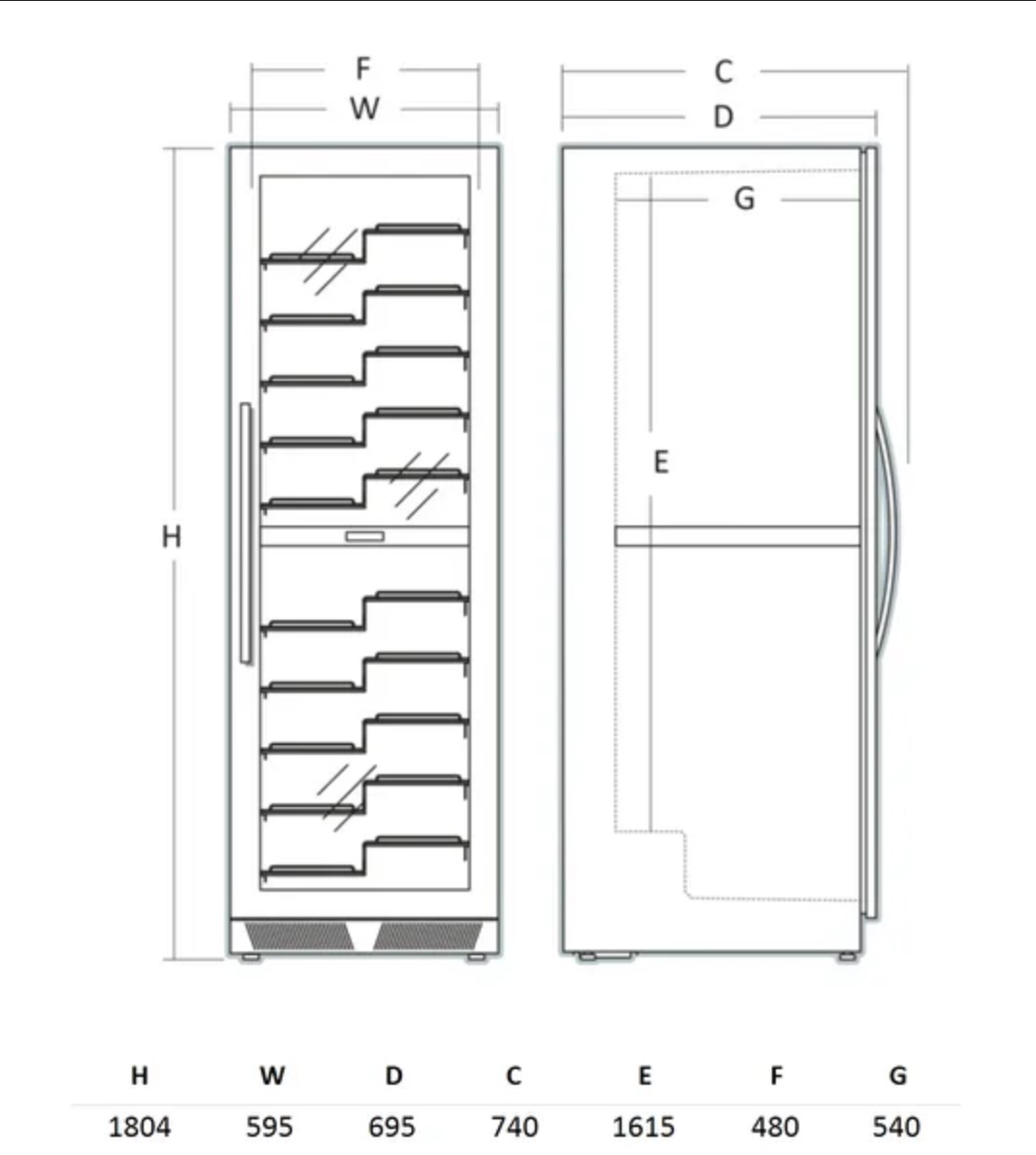 Vinkyl WC1162BF, 2 zoner, 116 flaskor - 4