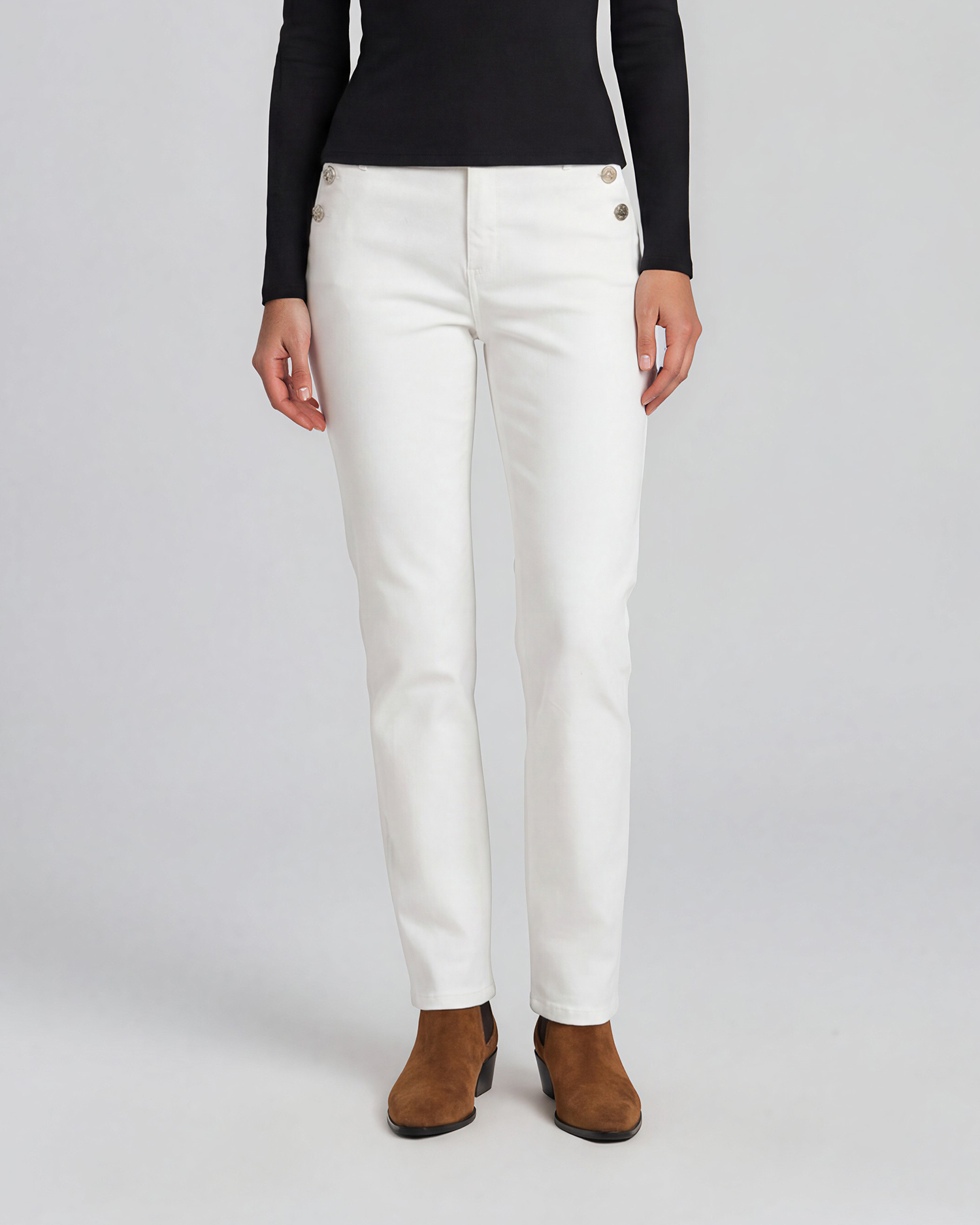 Jeans Bibette med knappar offwhite