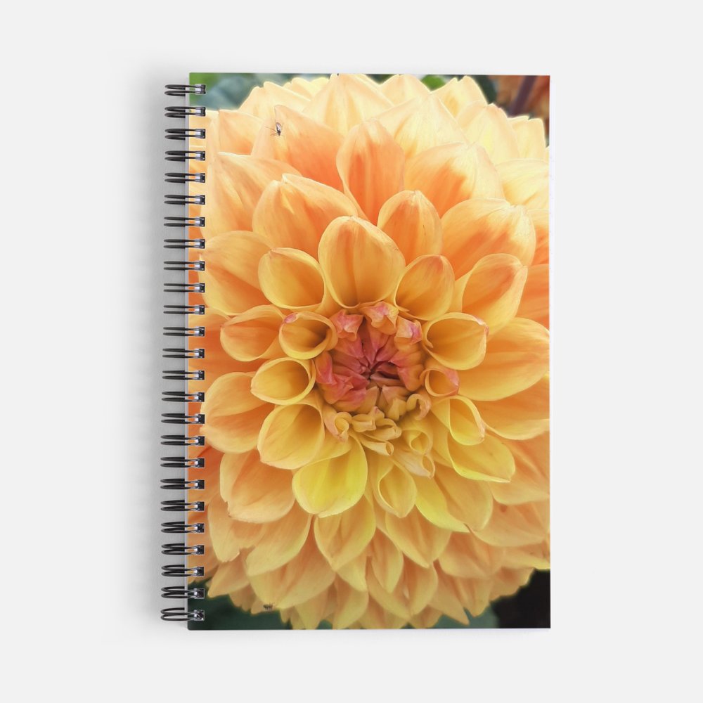Skrivbok - gul Dahlia