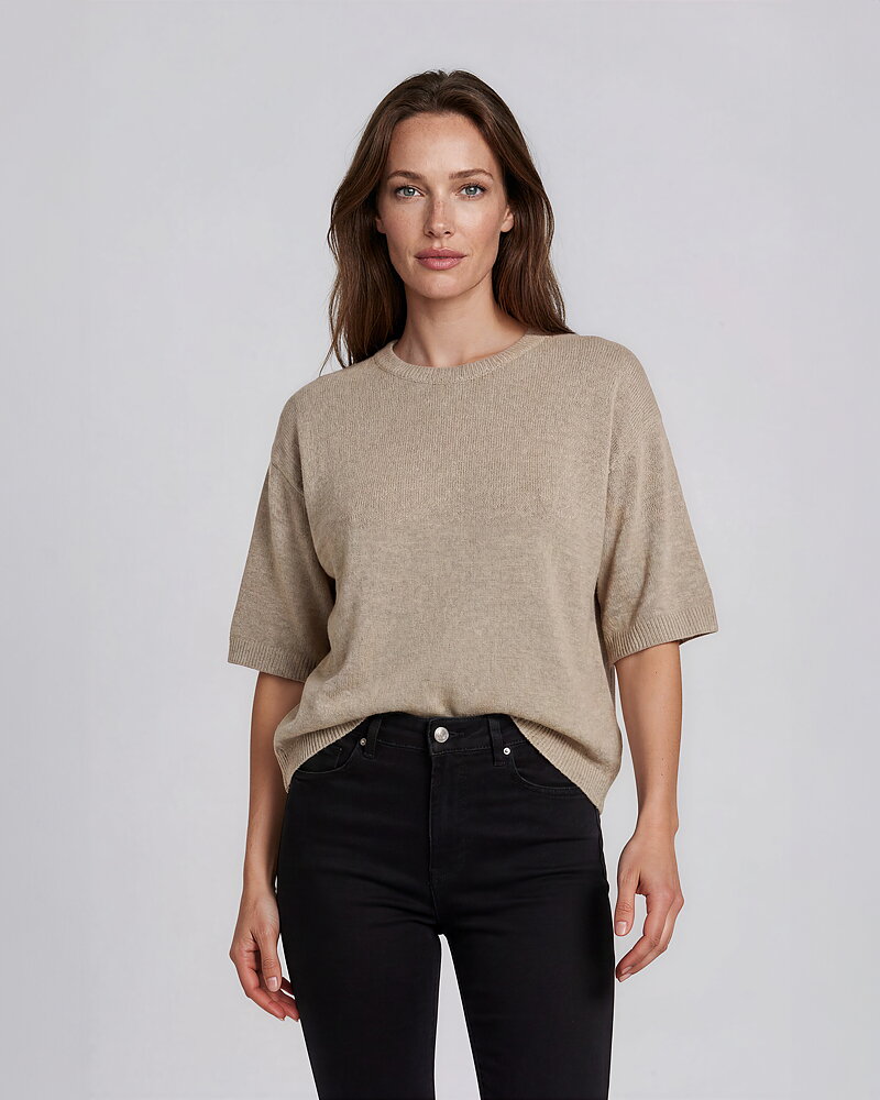Jumper Vicki trekvartsärm mörkbeige