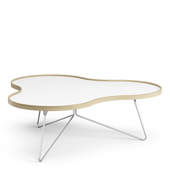 Flower Table 114 cm (White laminate/Oak edge) - Quickship - Swedese