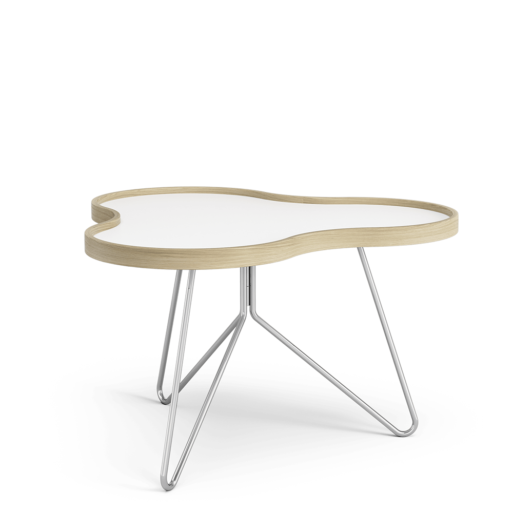 Flower Table 66 cm (White laminate/Oak edge) - Quickship - Swedese