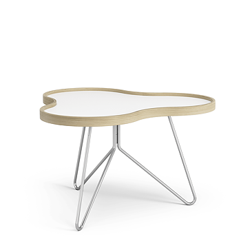 Flower Table 66 cm (White laminate/Oak edge) - Quickship - Swedese