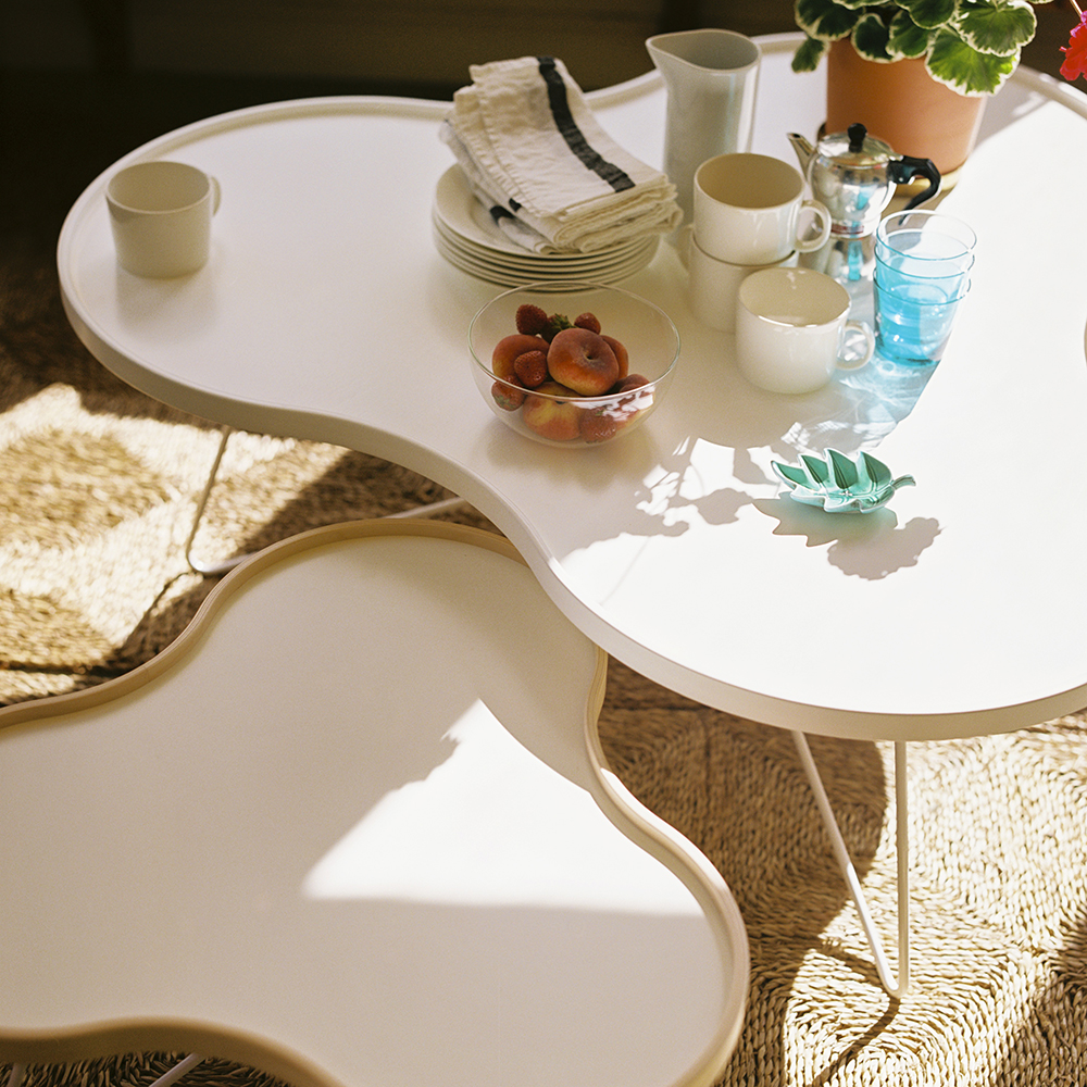 Flower Table 66 cm (White laminate/Oak edge) - Quickship - Swedese - 4