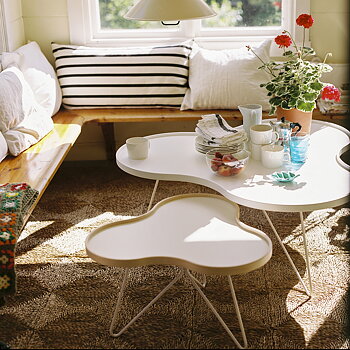 Flower Table 66 cm (White laminate/Oak edge) - Quickship - Swedese