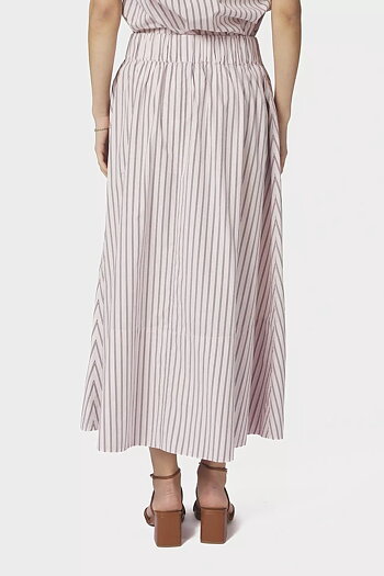 Neo Noir  - Yara Long  Double Stripe Skirt Rose