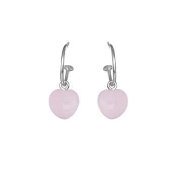 Örhängen creol rosa kristall silver