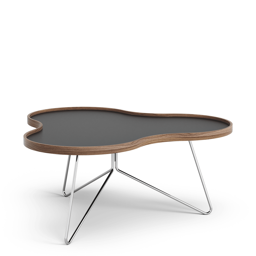 Flower Table 90 cm (Black laminate/Walnut) - Quickship - Swedese