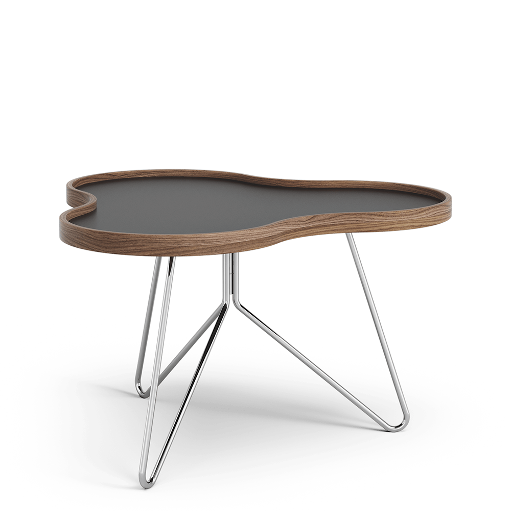 Flower Table 66 cm (Black laminate/Walnut edge) - Quickship - Swedese