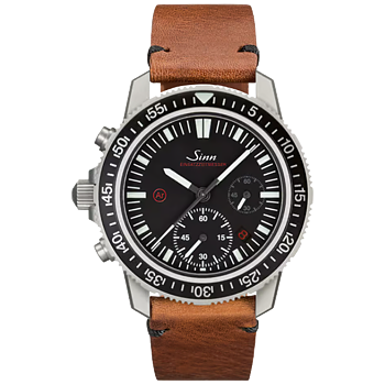 613.011 Sinn EZM 13.1 brunt eller svart kalvskinn i vintage stil