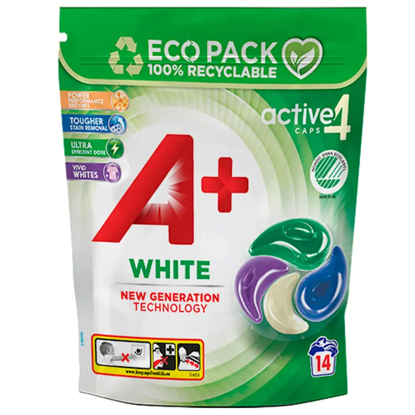 Tvättmedel A+ kapslar White