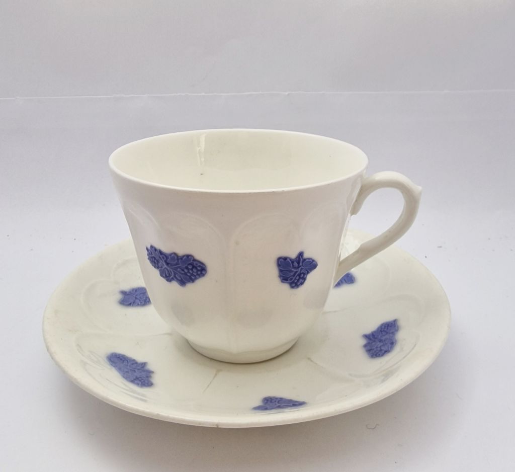 Blue flower teacup and saucer