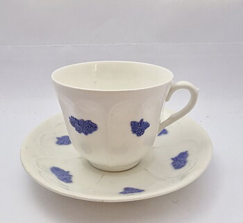 Blue flower teacup and saucer