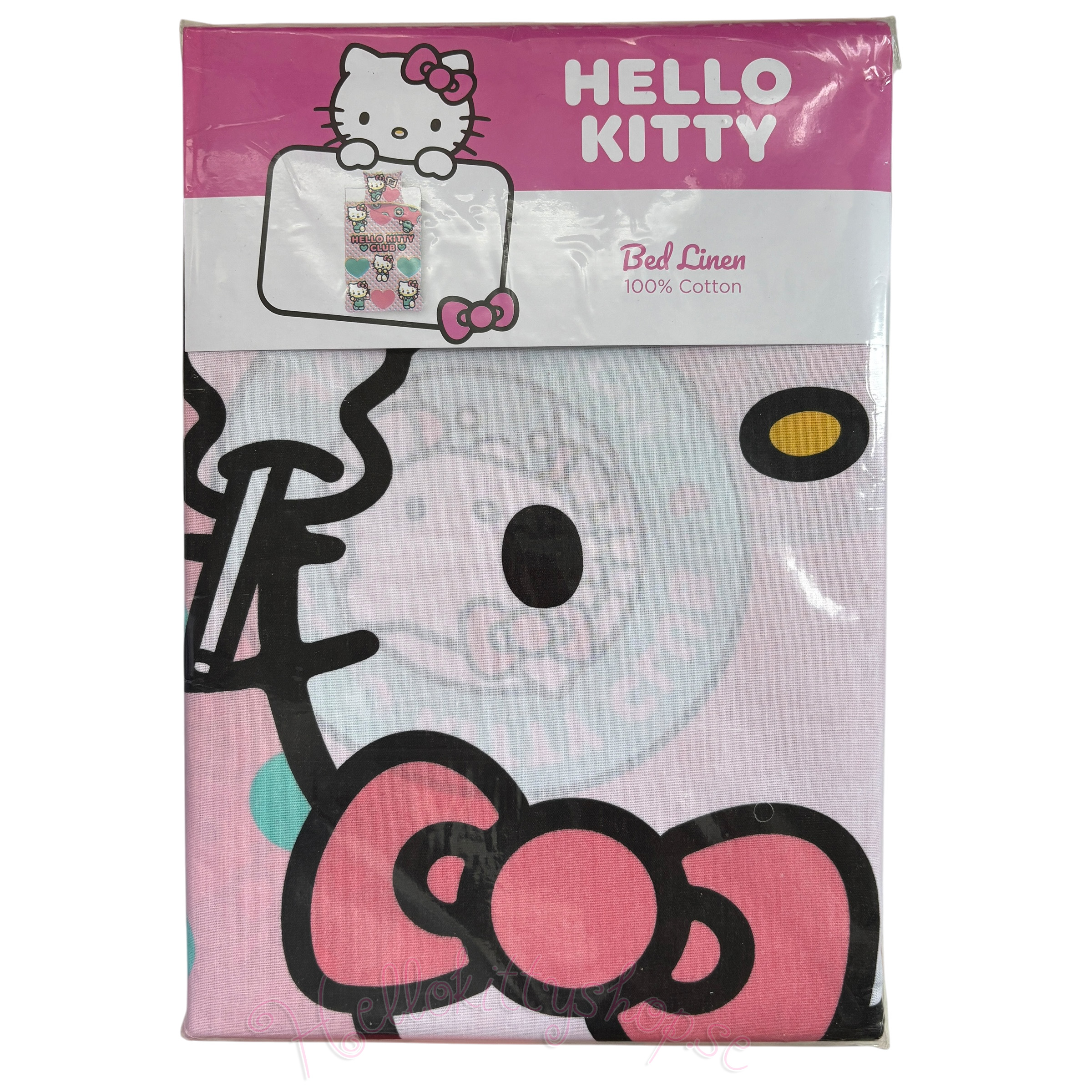 Hello Kitty Club Bäddset - Påslakan och Örngott 140 x 200 cm - Vändbart - 2