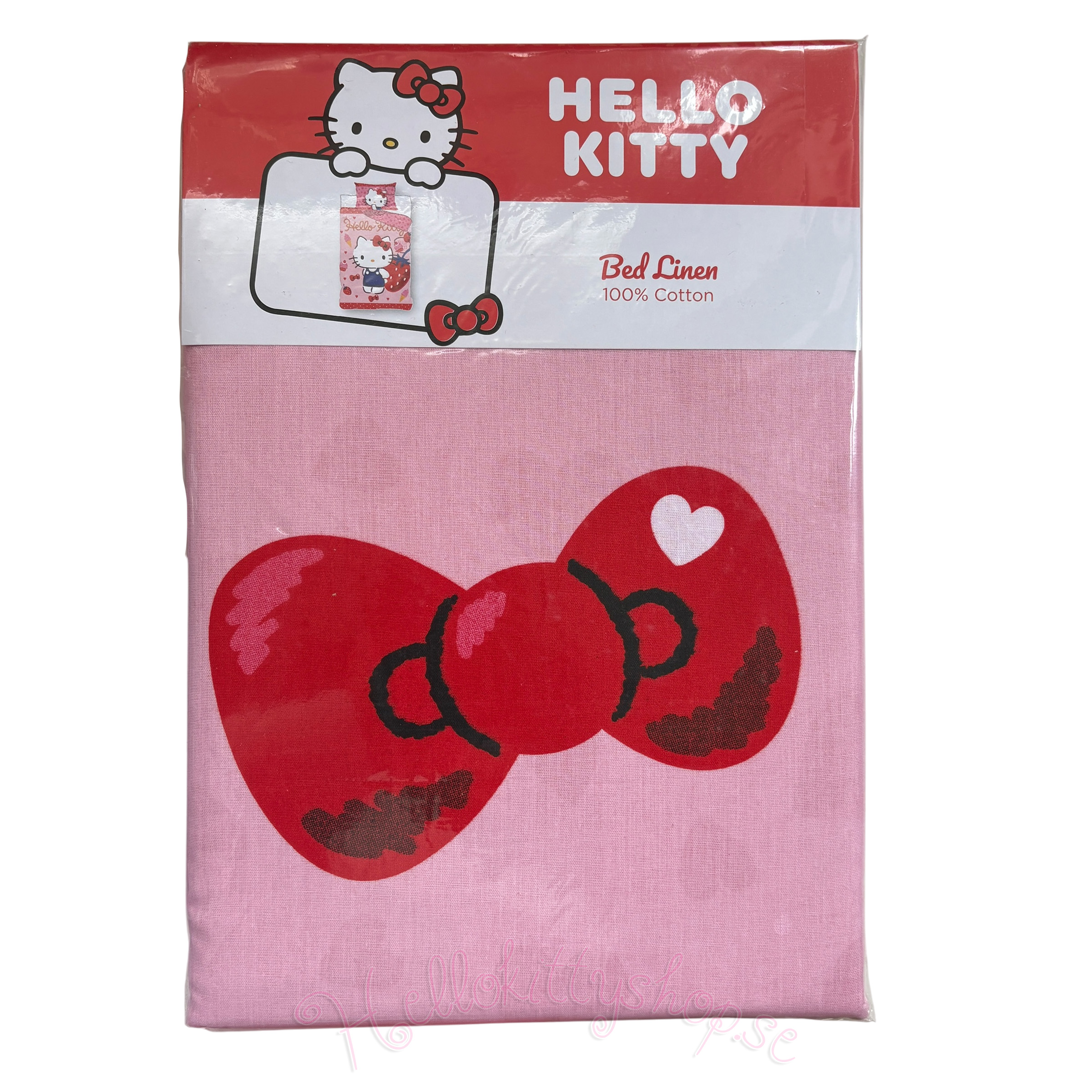 Hello Kitty Strawberry Bäddset - Påslakan och Örngott 140 x 200 cm - Vändbart - 2