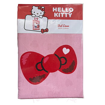 Hello Kitty Strawberry Bäddset - Påslakan och Örngott 140 x 200 cm - Vändbart