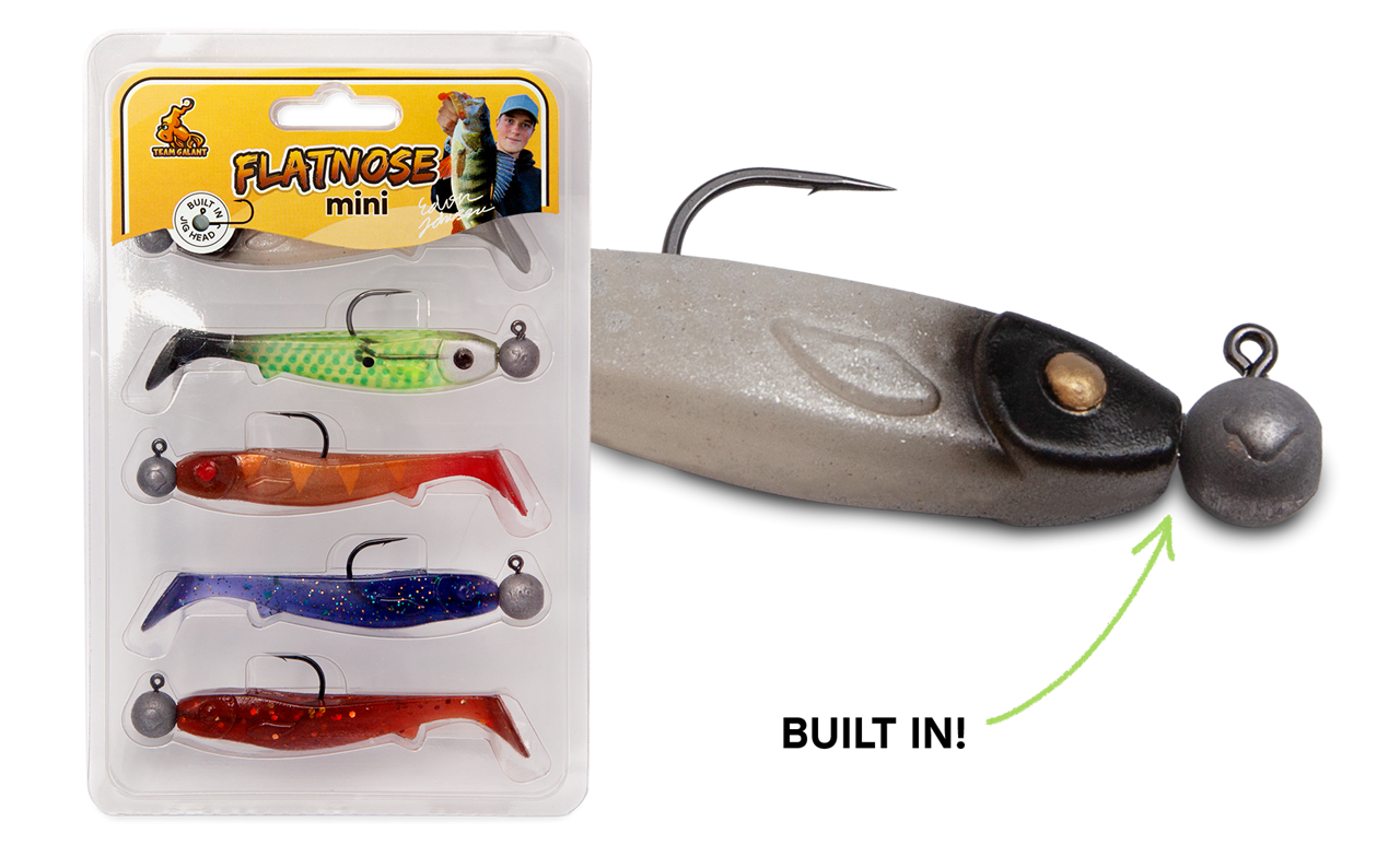 Flatnose Mini 9cm med jiggskalle färdigriggad 5-pack