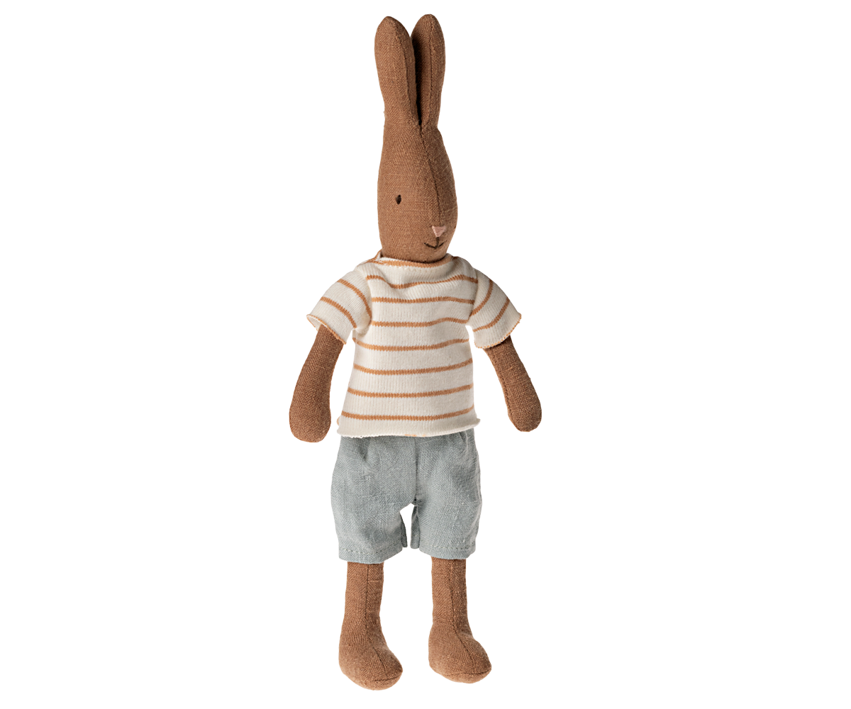 Maileg - HARE Randig tröja o jeansshorts - Size 1