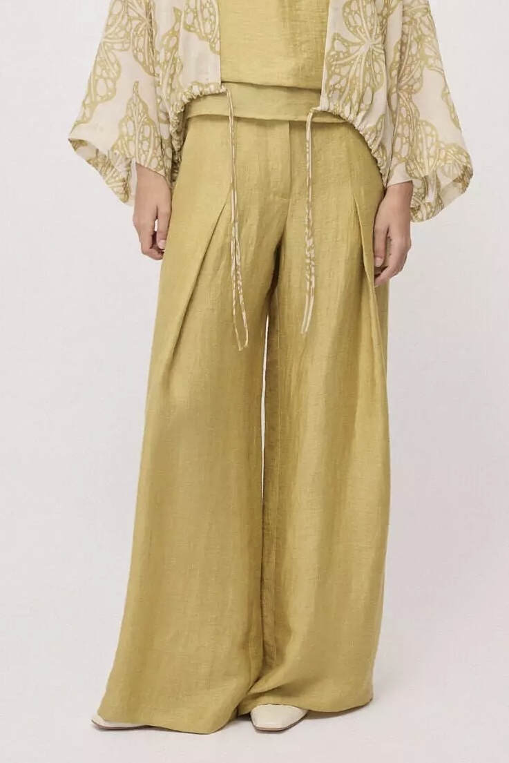 OttodÁme - Linen Blend Palazzo Trousers