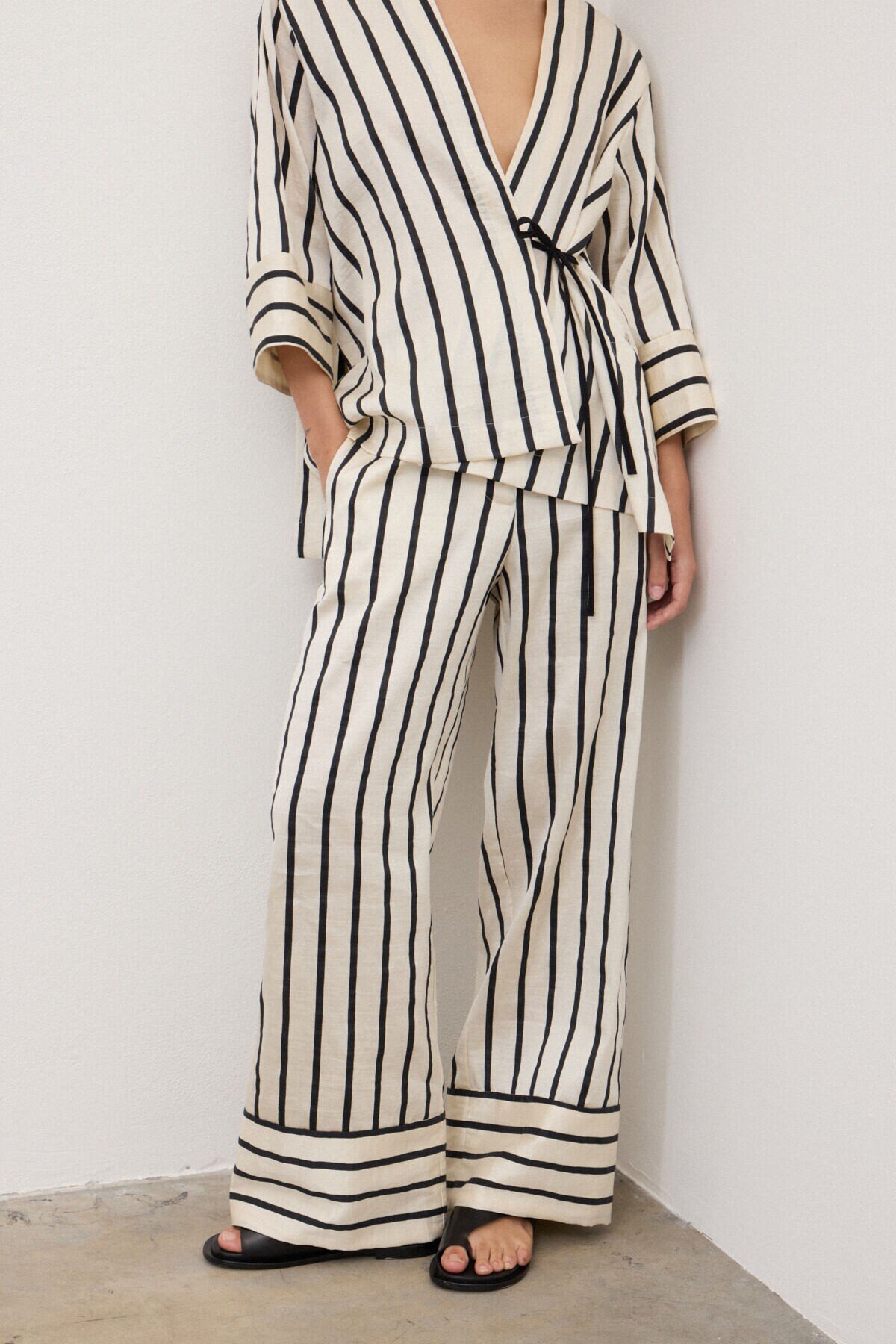 OttodÁme - Linen Blend Palazzo Trousers