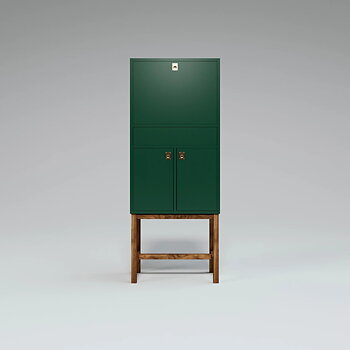 The Petit Drinks Cabinet Forest Green, with handles