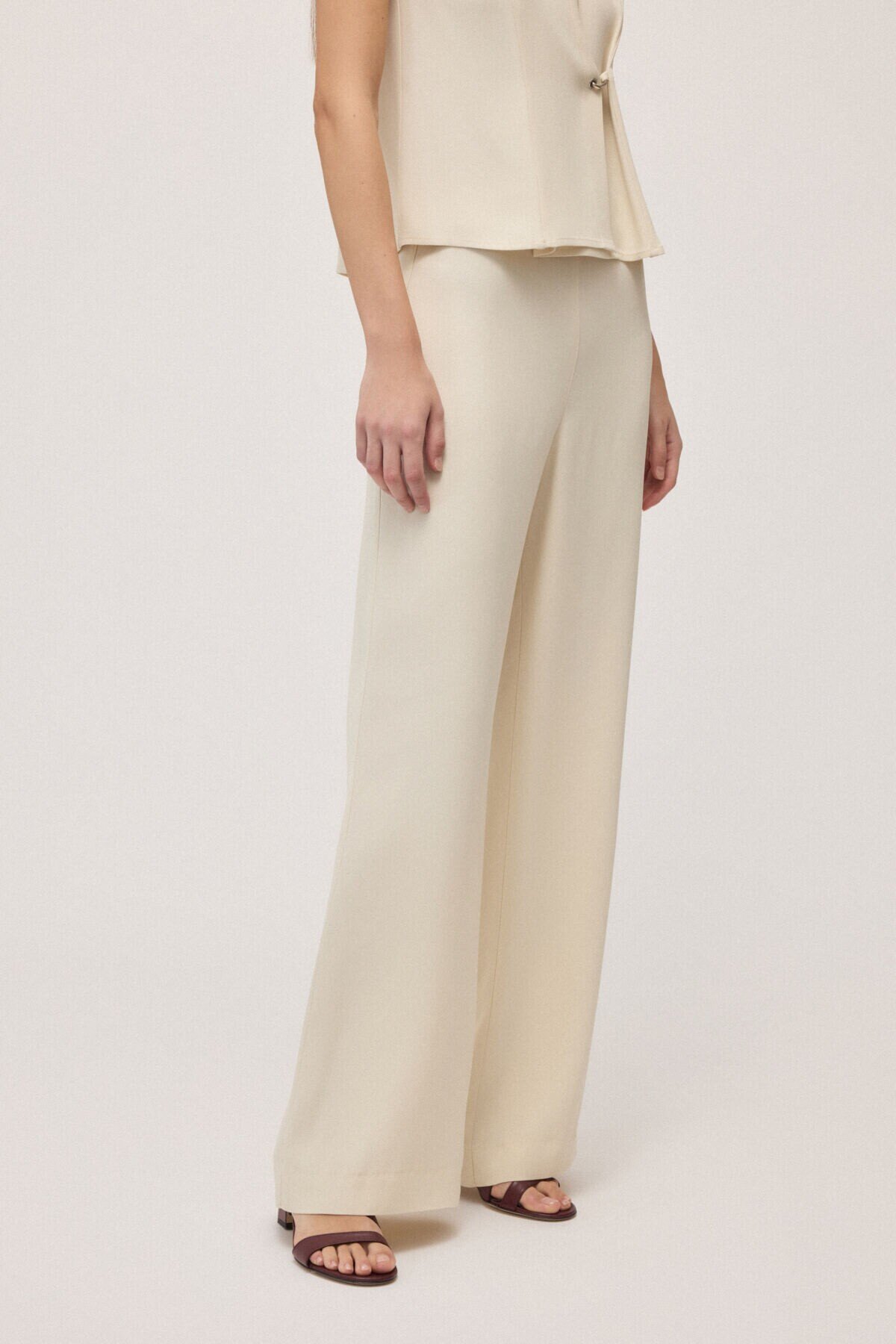 OttodÁme - Palazzo Trousers Viscose Blend Latte