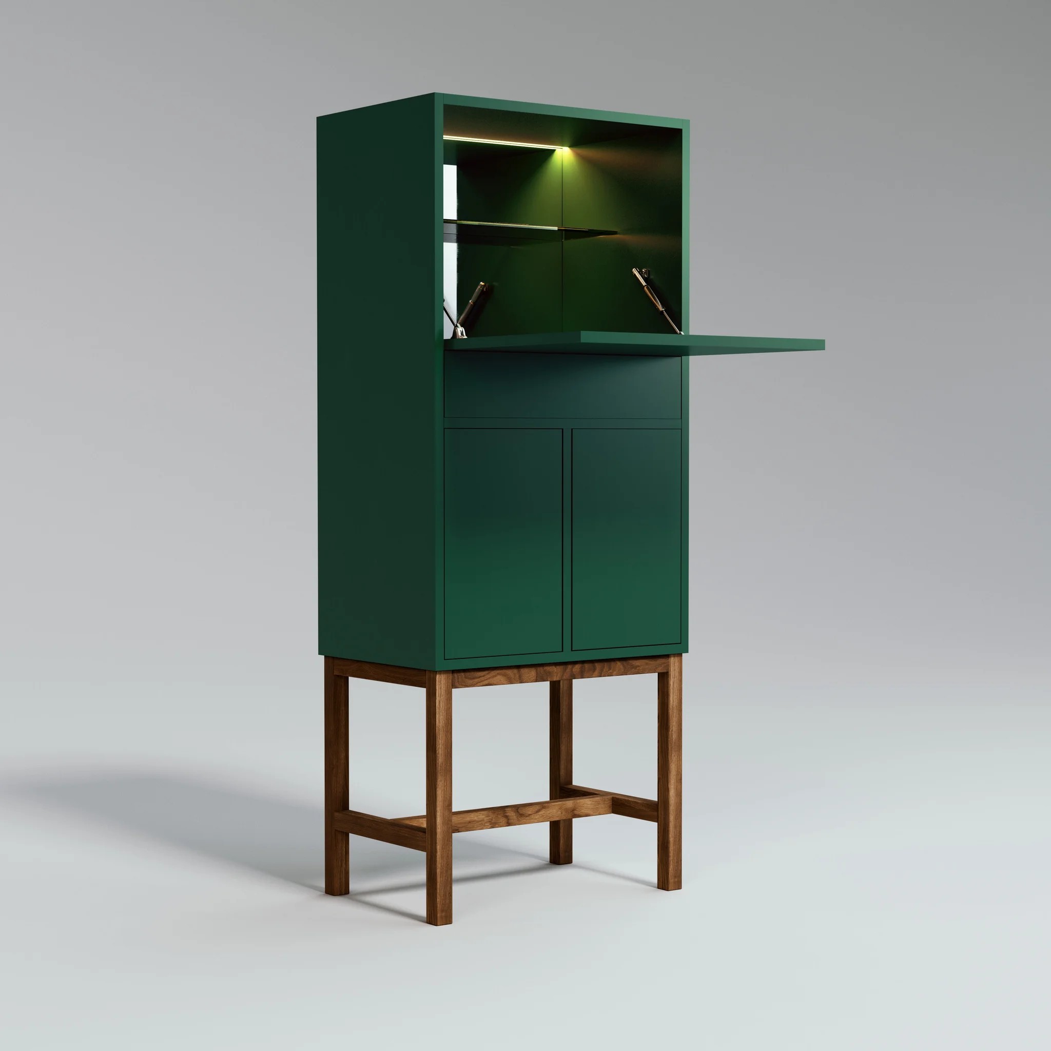 The Petit Drinks Cabinet Forest Green, no handles - 2