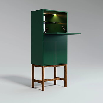 The Petit Drinks Cabinet Forest Green, no handles