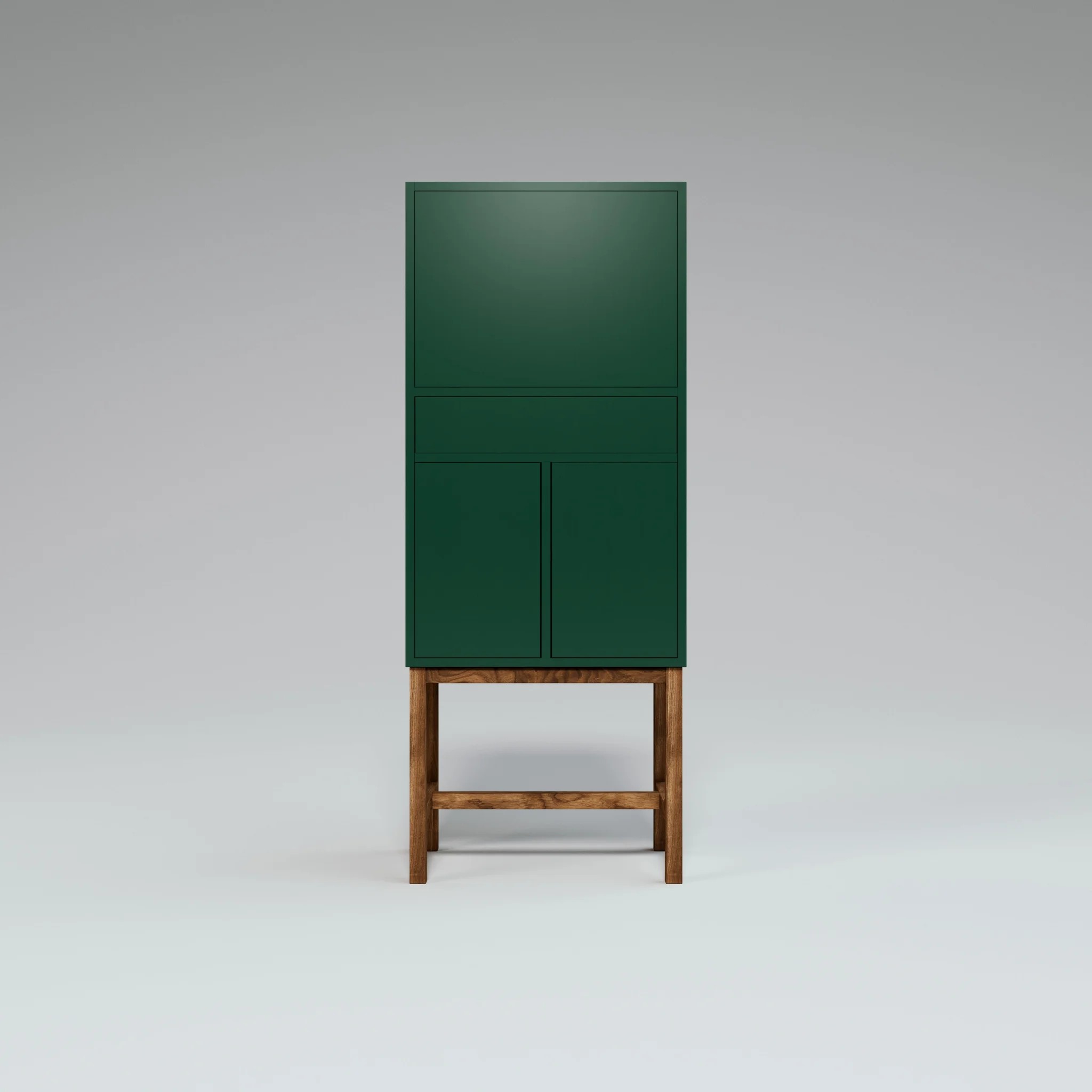 The Petit Drinks Cabinet Forest Green, no handles