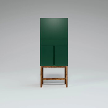 The Petit Drinks Cabinet Forest Green, no handles