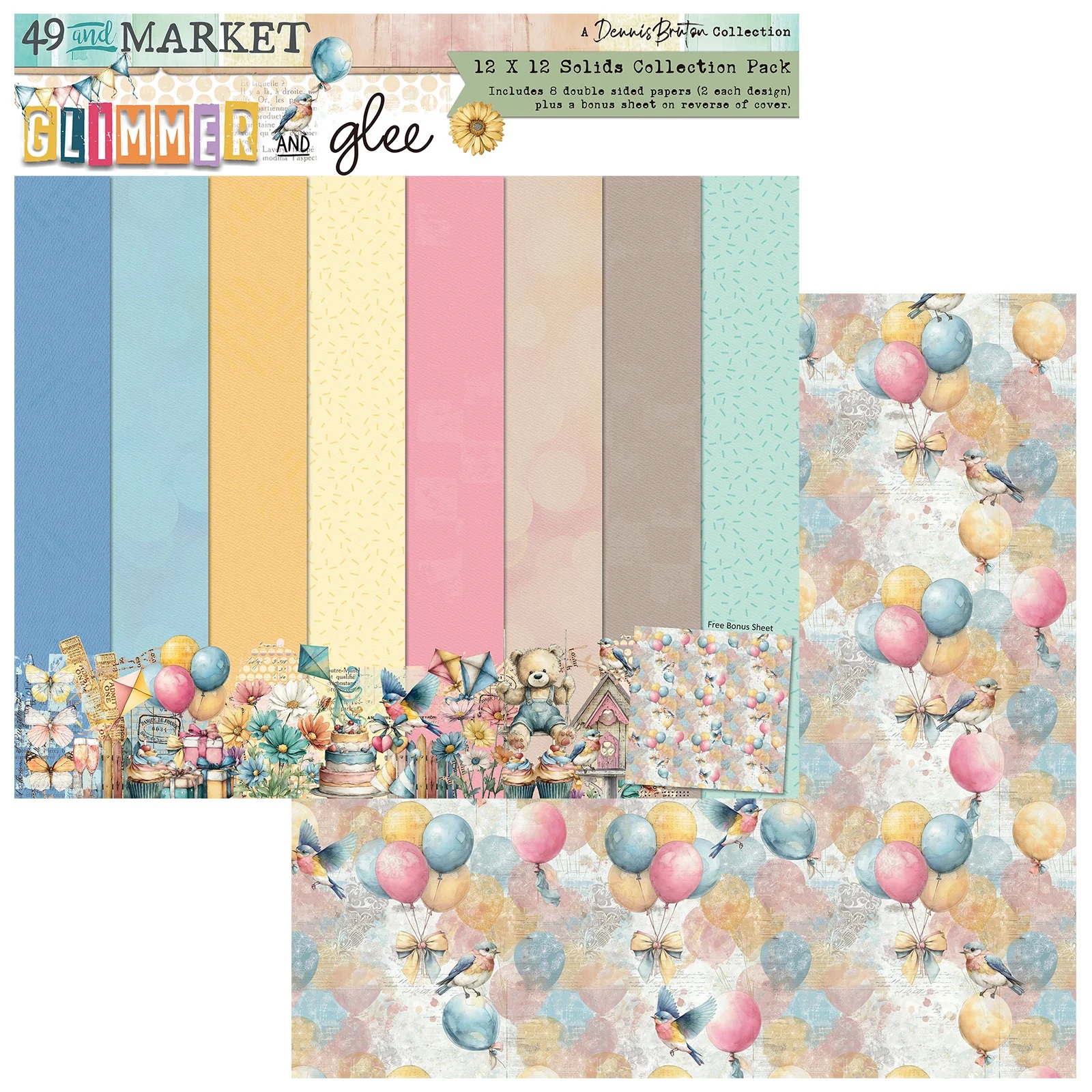 49 And Market - Solids Collection Pack 12x12 - Glimmer and Glee Solids