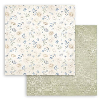 Stamperia - Dubbelsidigt ark - Timeless roses tapestry - 12x12"