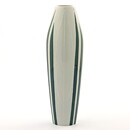Carl-Harry Stålhane (Lancett 1950s) Gray Slender Vase with Green Leafs Decor 18 cm