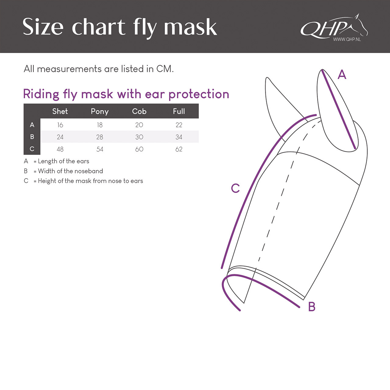 QHP fly mask for riding - 2