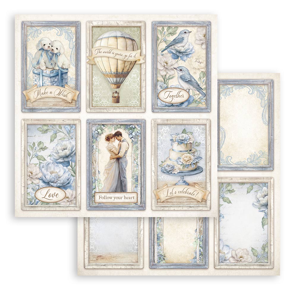Stamperia - Dubbelsidigt ark - Timeless 6 cards - 12x12"