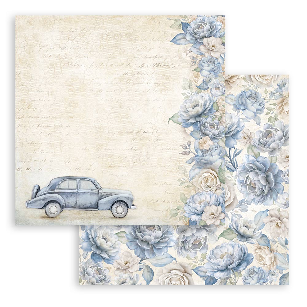 Stamperia - Dubbelsidigt ark - Timeless vintage car - 12x12"