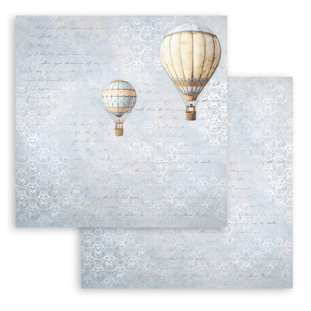 Stamperia - Dubbelsidigt ark - Timeless air balloons - 12x12"