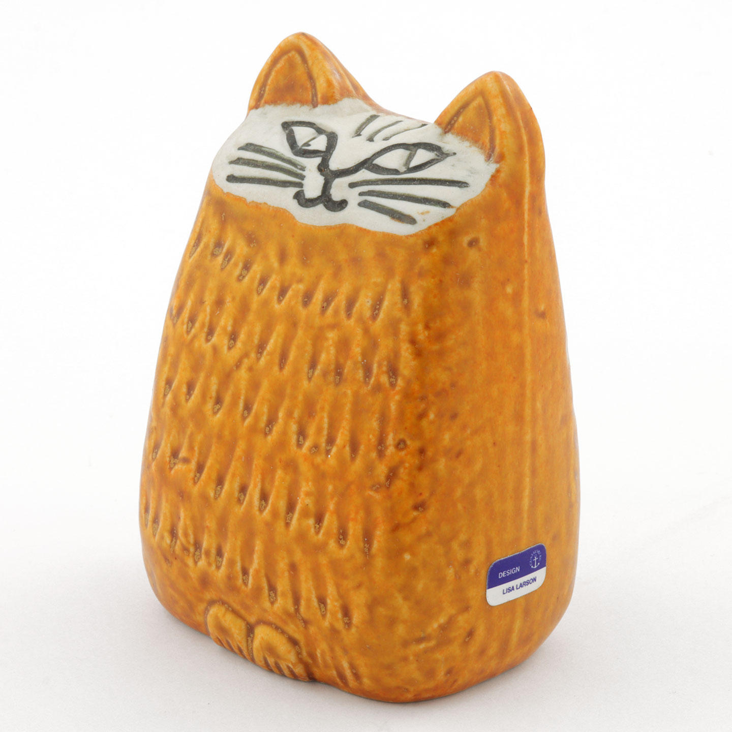 Lisa Larson (Small Cat 1965) Orange Modernistic Cat 10 cm (6)