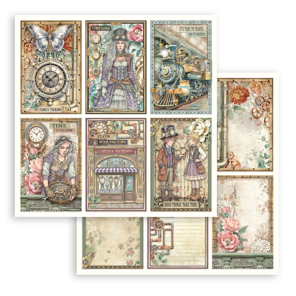 Stamperia - Gardens of Time - 10 olika dubbelsidiga ark 12x12 - 5