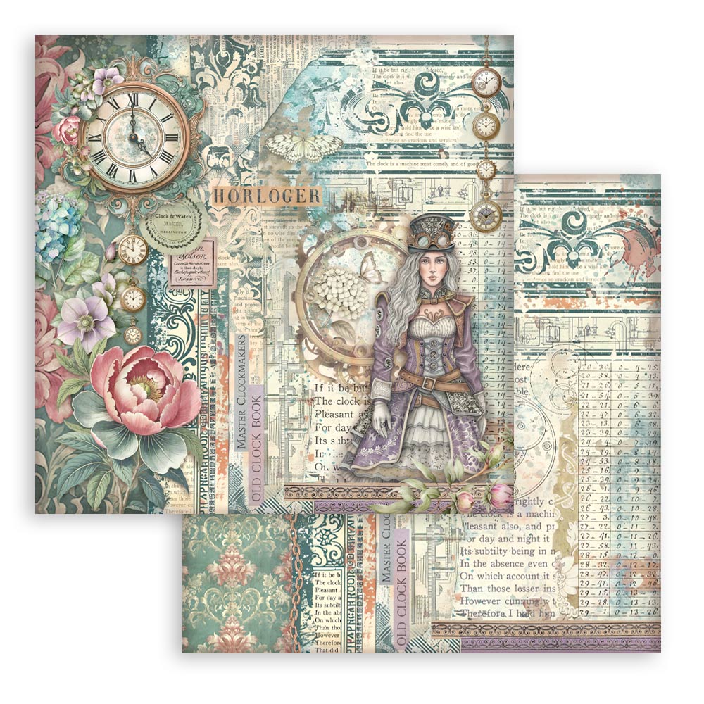 Stamperia - Gardens of Time - 10 olika dubbelsidiga ark 12x12 - 12